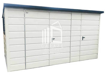 SCHOWEK - DOMEK OGRODOWY 2,5x2 m + wiata 1x2 m - okno - drzwi - biały ID529