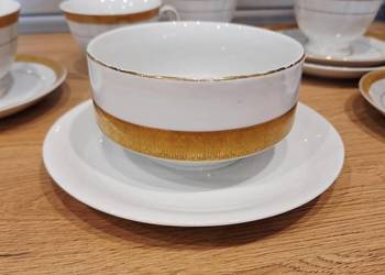 Salaterka porcelana złocona