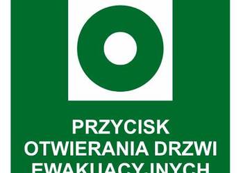 Naklejka BHP przycisk otwierania drzwi ewakuacyjnych AC073