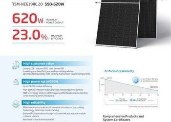Moduł fotowoltaiczny Trina 620W, Vertex N, N-type, i-TOPCon, bifacial, dual