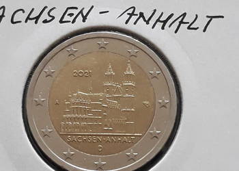 2 Euro Niemcy Sachsen-Anhalt - men. A-2021 r. 2 Euro Niemcy Sachsen-Anhalt - men. A-2021 r.
