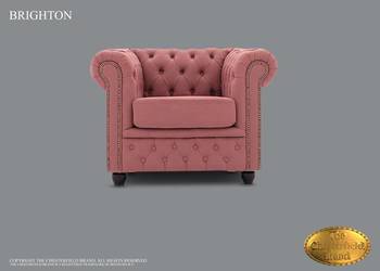 Chesterfield sofa 1 os z materialu Brighton roz