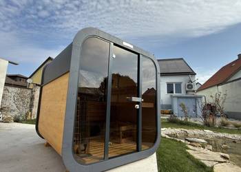 Sauna Ogrodowa RUBIK 2x2m piec elektryczny Harvia Cilindro 9 kW WiFi