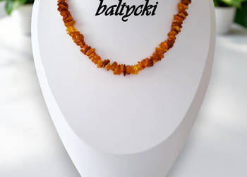 Korale z bursztynu, BURSZTYN bałtycki sieczka jasny koniak #952
