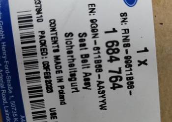Pas bezpieczeństwa Ford Galaxy Tył Prawy 1684764 9G9N611B68