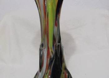 wazon flakon szklany kolorowy PRL wys. 27cm