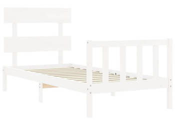 Rama łóżka bez materaca biała lite drewno sosnowe 90x200 cm WM-3193257