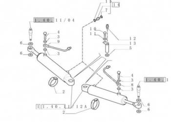 New Holland T6090 T7230 Silownik ukl kierown double acting, 25mm rod, 200m…