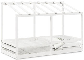 Rama łóżka dziecięcego z daszkiem biała sosnowa 90x200 cm WM-847001