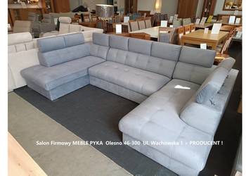 Nowy narożnik U Atlanta / 190x340x190 / Tkanina Szara / -40% / Producent