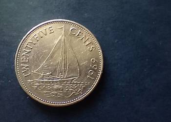 Stare monety 25 cent 1969 Bahamy