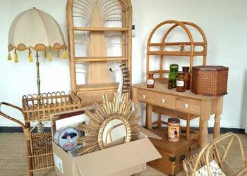 Gielda, pchli targ, kartony. Etażerka, toaletka, barek, vintage, boho