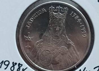100 zł Jadwiga 1988 r. Nr.2 Brak znaku projektanta na awersie i rewersie