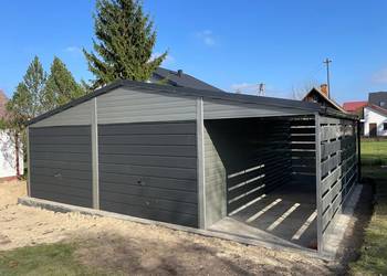 Garaż blaszany 8x6 szary ral 9006 producent wiata lamele 7x7 7x6 7x9 4x6