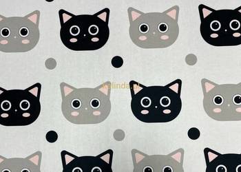 Tkanina obiciowa Bajka 65 Kocie Buziaki do pokoju dziecinnego