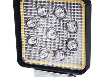 LAMPA ROBOCZA LEDOWA PROSTOKĄTNA,  9 LED +  OBRYSOWA DIODA ŻÓŁTA, 12-3