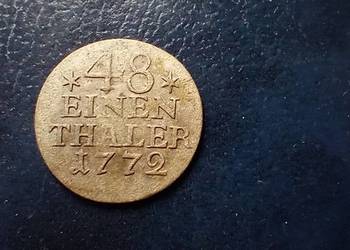 Stare monety 1/48 gwiazda 1772 Niemcy srebro