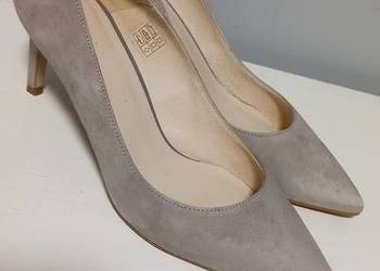 Czółenka Zing buty na obcasie damskie 39 skóra naturalna zamszowa