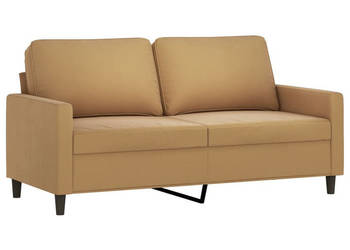 Sofa 2-osobowa brązowa 140 cm tapicerowana aksamitem WM-359206