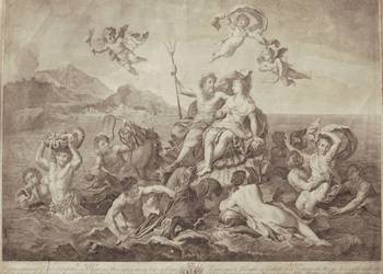 Louis de Boullogne (1609-1674) Triumf Galatei i Neptuna na morzu miedzioryt