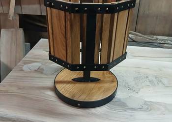 Lampka dębowa, styl loft