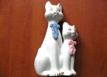 Kot - mały i duży - porcelana - 18 x 10 x 7 cm