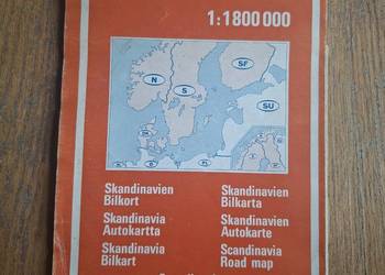 Skandinavia 1: 1 800 000 mapa