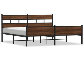 Łóżko Czarne Metalowe Rama Łóżka Metalowa Ze Stelażem 193x203 cm WM-3308519