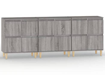 Komody 3 szt. szary dąb sonoma 60x35x70 cm WM-3185773