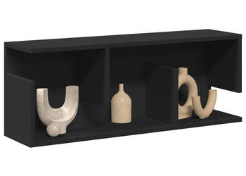 Półka ścienna 80x20x30 cm czarna materiał drewnopochodny WM-854833