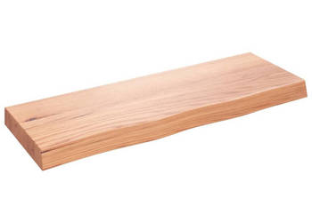 Półka brązowa 80x30x(2-6) cm lakierowane lite drewno dębowe WM-363664