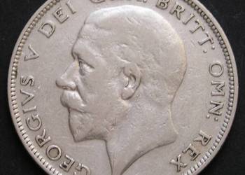 WIELKA BRYTANIA 1/2 KORONY 1933 - JERZY V - SREBRO
