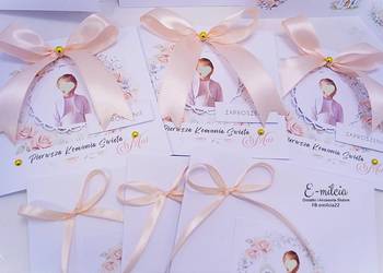 Zaproszenia ze zdjęciem z okazji I Komunii Św., FB emilcia22 (Y)