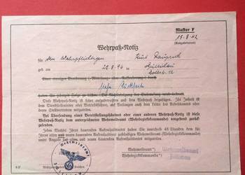 ( 1230 ) Dokument Niemiecki Kurt Rauprich