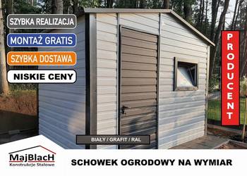 Ładny Biały Garaż Blaszany Na narzędzia - Garaże Blaszane – Maj-BlacH