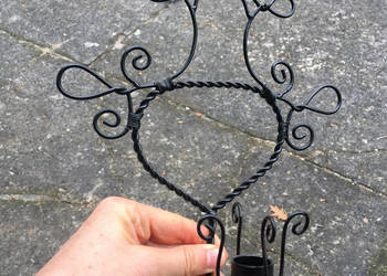 Świeczniki ścienne druciane czarne kinkiety zestaw 2 szt.