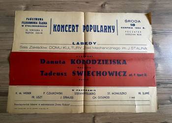 Plakat, koncert MDK w Gliwicach Łabędach. Afisz