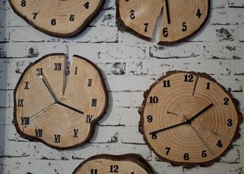 Zegar z plastra drewna średnica 30cm