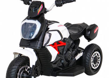 Motorek Fast Tourist na akumulator dla dzieci Biały Auto na akumulator