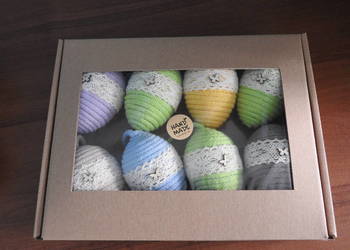 Zestaw 8 szt pisanek, boho, handmade, prezent, Wielkanoc