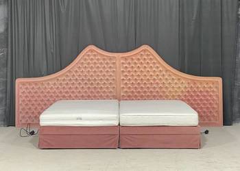 Łóżko z tapicerowanym zagłówkiem, stelaże elektr. ROWA, materace, 240x200