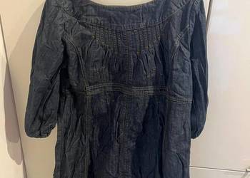 Vintage elegancka dżinsowa sukienka L sub culture