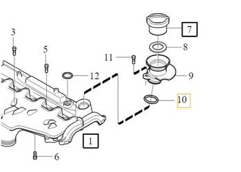 VOLVO S80 V70 XC60 o ring podstawy wlewu oleju OE