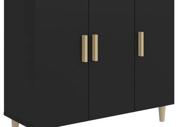 Szafka czarna 90x34x80 cm materiał drewnopochodny WM-812493