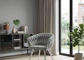 Szare Krzesło Tapicerowane Rosa Chrom, Wysyłka 24H, Dostawa 0zł!