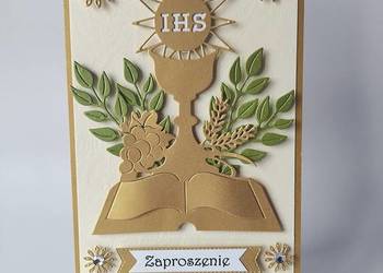 ZAPROSZENIA KOMUNIA KIELICH Z KSIĄŻKĄ UNIWERSALNE B6 ZŁOTO - ECRI