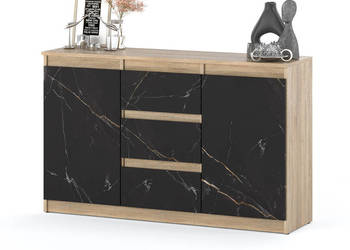 Komoda Pojemna 120cm Szafka Do Salonu Duża 3 Szuflady Sonoma San Sebastian