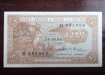 Banknot 5 franków Rwanda-Burundi