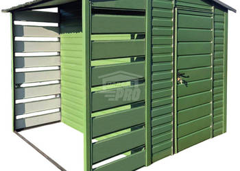 Schowek domek ogrodowy 2x2m + wiata 1m drzwi okno dach GP604