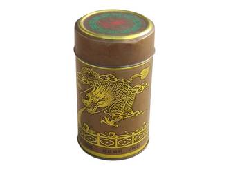 Stara chińska metalowa puszka po herbacie z lat 90. smok, unikat rarytas